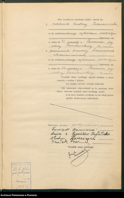 Obraz 7 z jednostki "Księga miejscowa małżeństw tom I [Rejestr główny małżeństw]"