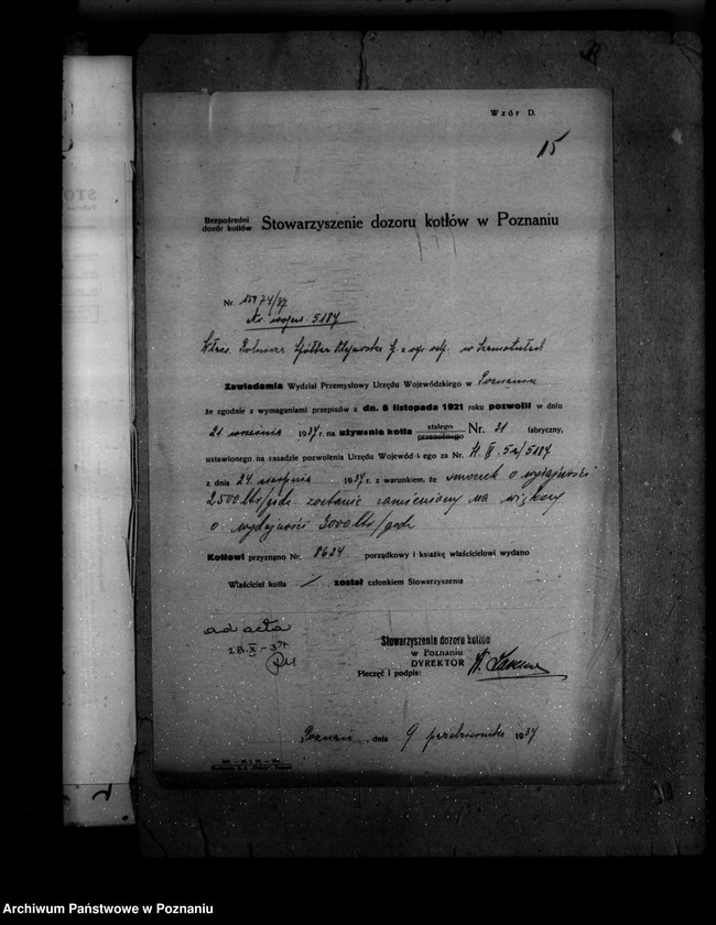 Obraz 19 z jednostki "Rolnicza Spółka Olejarska w Szamotułach nr woj. kotła 5187"