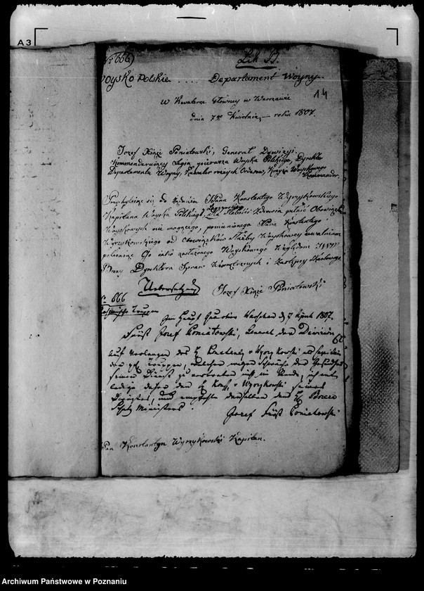 Obraz 19 z jednostki "Die Entlassung und Pensionierung des Herrn Oberförsters von Wyrzykowski zu Moschin /Mosina/."