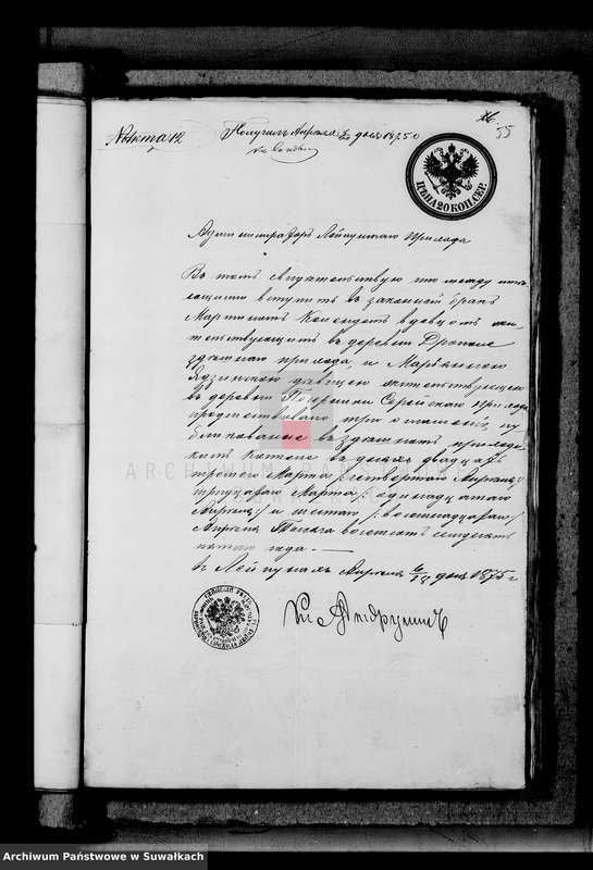 image.from.unit.number "Dokumenty k aktam brakosočetavšichsja Serejskago Rimsko-Katoličeskago Prichoda s 1875 goda"