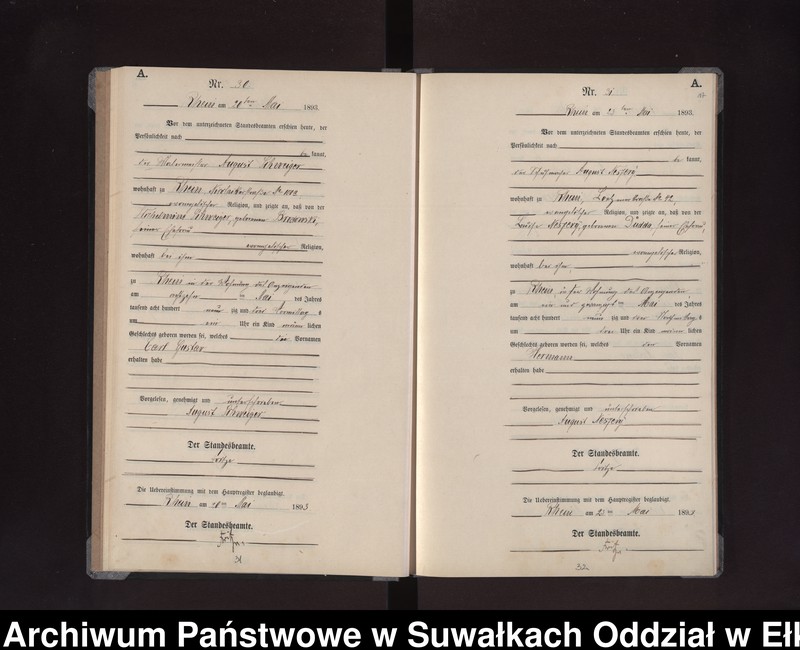image.from.unit.number "Geburts-Neben-Register des Preussischen Standes-Amtes Rhein Kreis Loetzen"