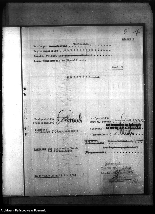 Obraz 12 z jednostki "Wykaz posterunków żandarmerii w rejencji poznańskiej i łódzkiej"