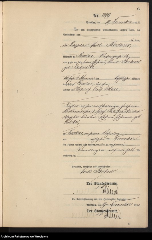 image.from.unit.number "Sterbe-Neben-Register Breslau I 1892 Band 8"