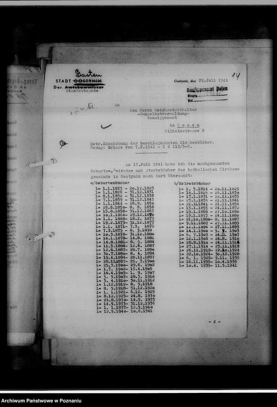 image.from.unit.number "Einziehungsprotokolle [ksiąg kościelnych] Kreis Waldrode [powiat gostyniński, województwo warszawskie]"