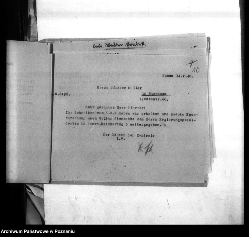 Obraz 14 z jednostki "Weiterleitung von Vermisstenmeldungen an die Regierung Posen, Abteilung Ia (Poznań)"