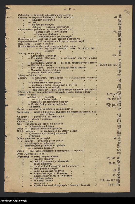 image.from.unit.number "Rozkazy Komendanta Głównego Policji Komunalnej i Milicji Ludowej nr 1-2. Rozkazy Komendanta Głównego Policji Państwowej nr 3-200. Skorowidz do rozkazów Komendanta Głównego Policji Państwowej nr 1-275."