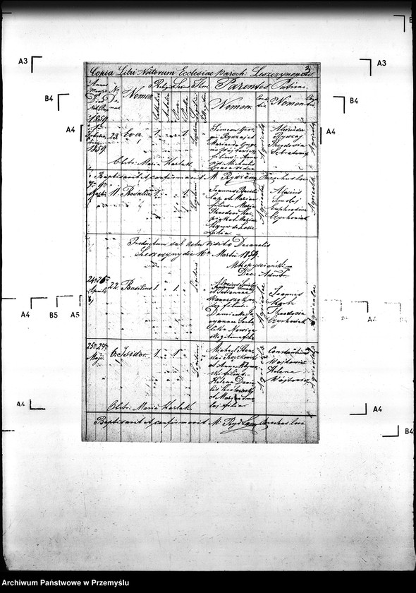 Obraz 7 z jednostki "[Kopie ksiąg metrykalnych parafii Leszczyny z filiami Bielanka, Kuńkowa (dekanat Gorlice)]"