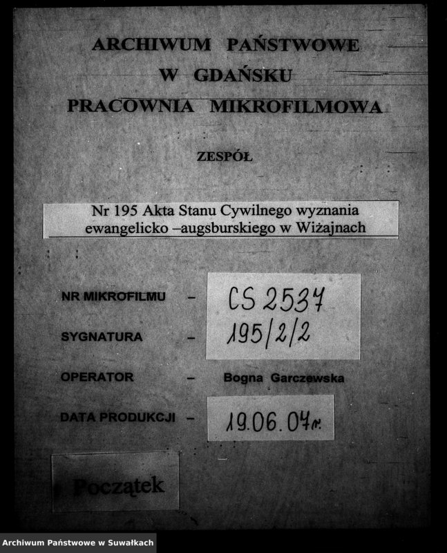 image.from.unit.number "Dowody do Aktów Małżeństw Parafii Ewangelickiej Wiżajńskiej za rok 1845"