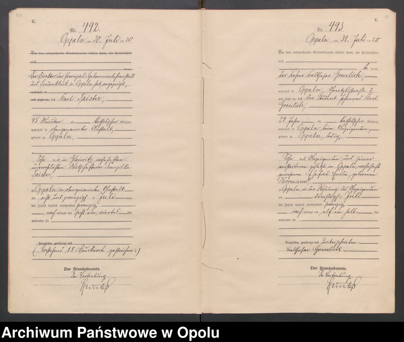 Obraz 8 z jednostki "[Rejestr zgonów] 1920 Tom II Nr 484-794"