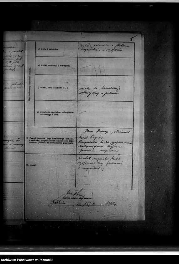 Obraz 9 z jednostki "Zatwierdzenie zakładu przemysłowego /rzeźni/ Jana Strauze w Gołańczy powiat wągrowiecki"