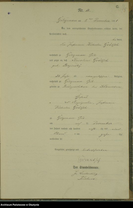 image.from.unit.number "Sterbe-Haupt-Register Nr 1 - 14"