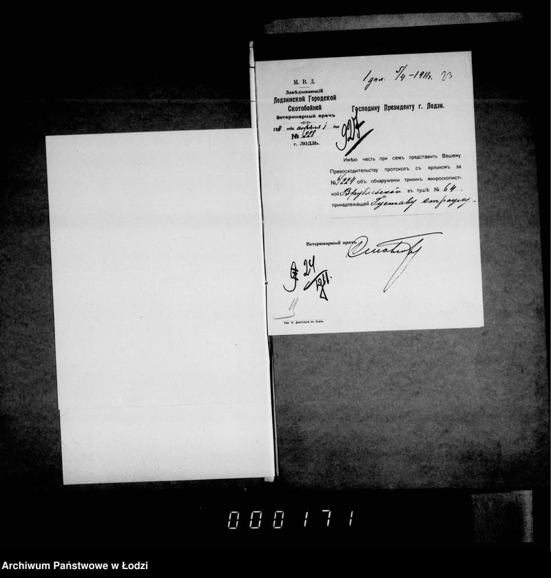 Obraz 20 z jednostki "O voznagraždenji za uničtožennyja na gorodskoj skotobojne trichinoznyja svinnyja tuši"