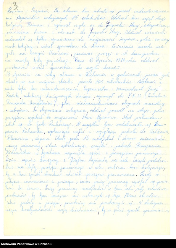 Obraz 13 z jednostki "Relacje i wspomnienia dotyczące powstania wielkopolskiego: 1. Kiełczewo, powiat Kościan, województwo poznańskie, 2. Kłecko, powiat Gniezno, województwo poznańskie, 3. Kościan, powiat Kościan, województwo poznańskie, 4. Kobylin, powiat Krotoszyn, województwo poznańskie, 5. Kowalewo, powiat Pleszew, województwo poznańskie, 6. Koźmin, powiat Turek, województwo poznańskie. Zdjęcia: s.64 - fotografia autora relacji."