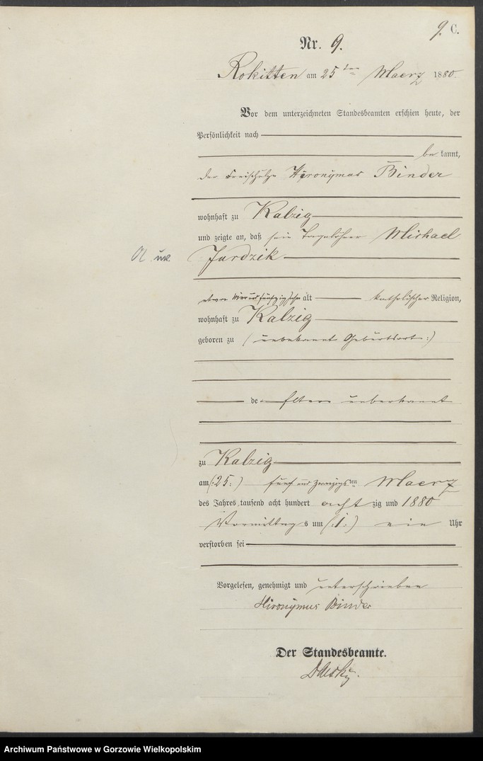 Obraz 12 z jednostki "Sterbe Register"