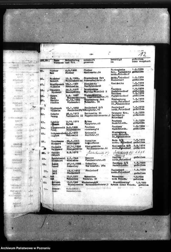 Obraz 17 z jednostki "Freikorpskämpfer "Ebbinghaus" - Oberschlesien- polegli w 1939 roku"