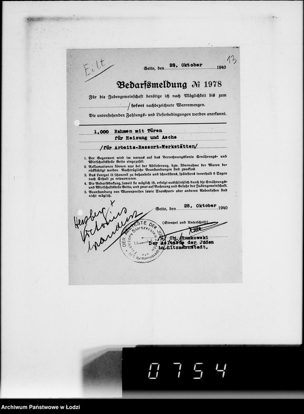 Obraz 17 z jednostki "Stornierte Bedarfsmeldungen [Korespondencja z różnymi firmami niemieckimi w sprawie dostawy różnych artykułów przemysłowych]"