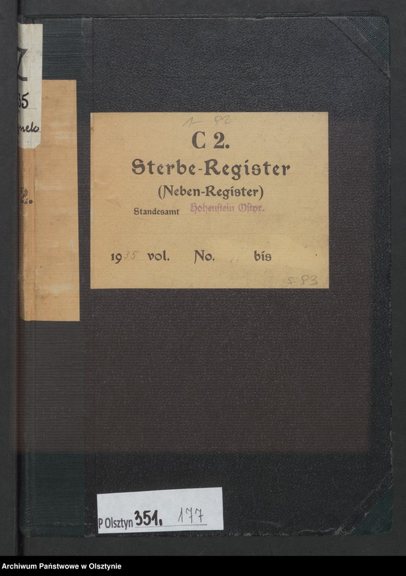 image.from.unit.number "Sterbe-Neben-Register Nr 1 - 92"