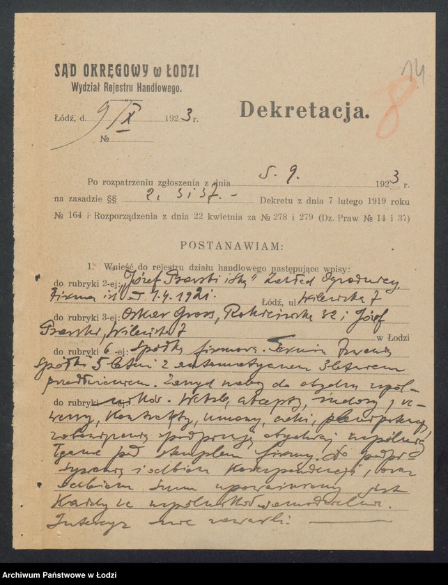 Obraz 16 z jednostki "Józef Psarski i S-ka- zakład ogrodniczy"