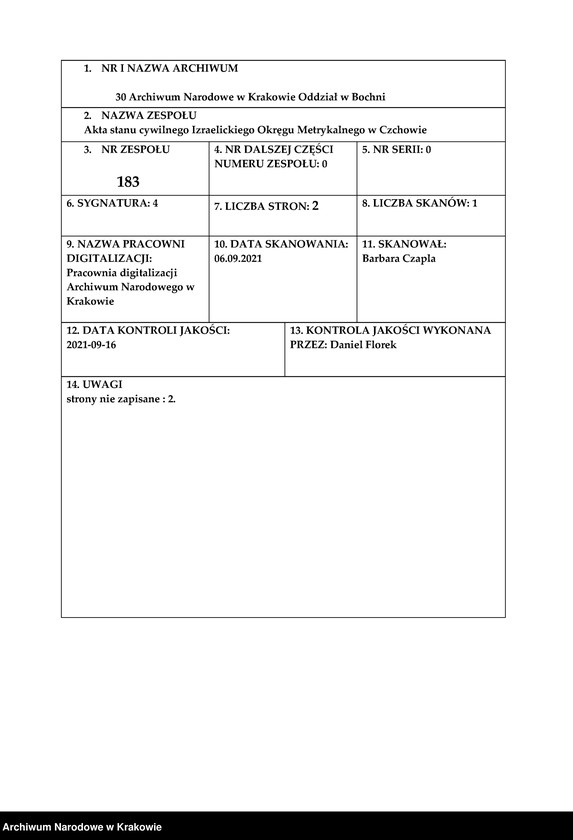 Obraz 1 z jednostki "Świadectwo urodzenia"