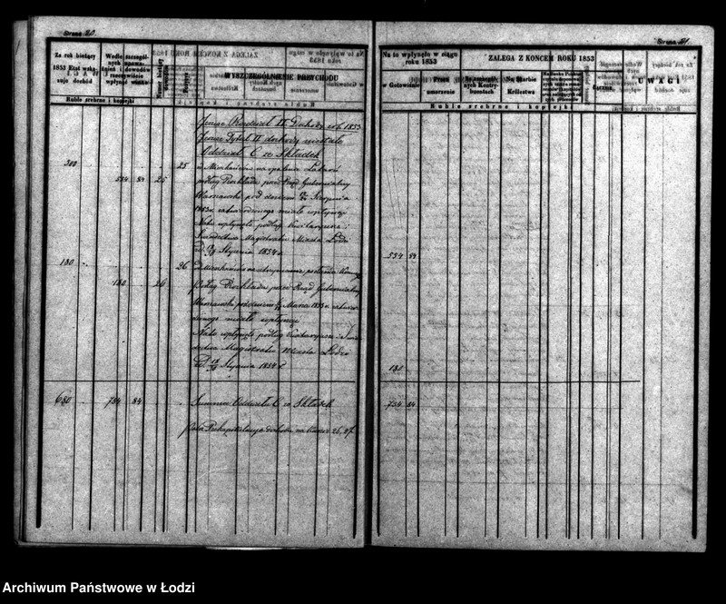 Obraz 16 z jednostki "Rachunek kasy ekonomicznej m. Łodzi za rok 1853"