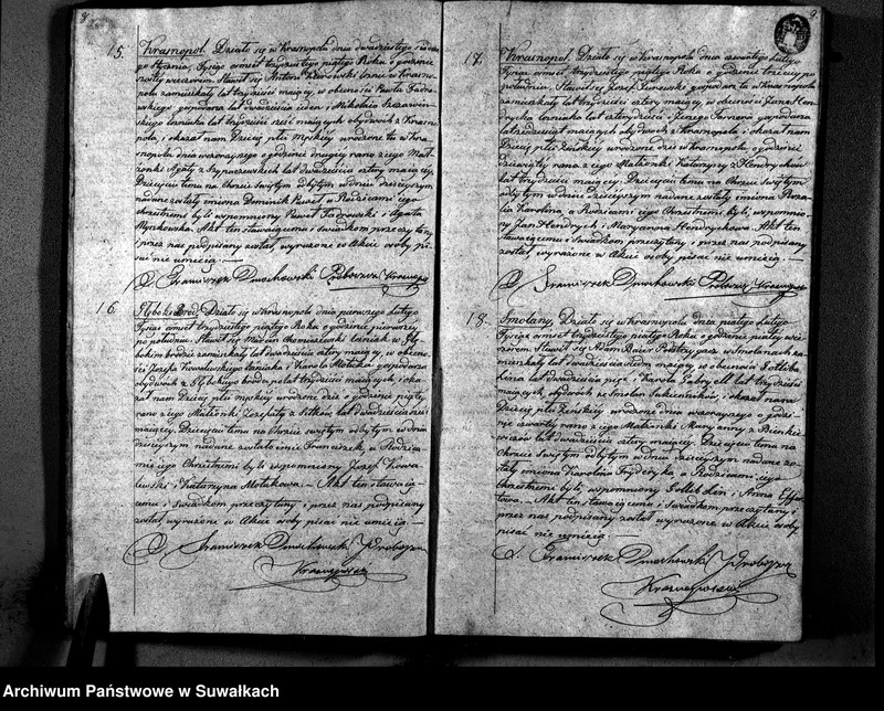 image.from.unit.number "Księga Duplikat Parafii Krasnopolskiey z Roku 1835. Osób Narodzonych, Zaślubionych i Zeszłych."