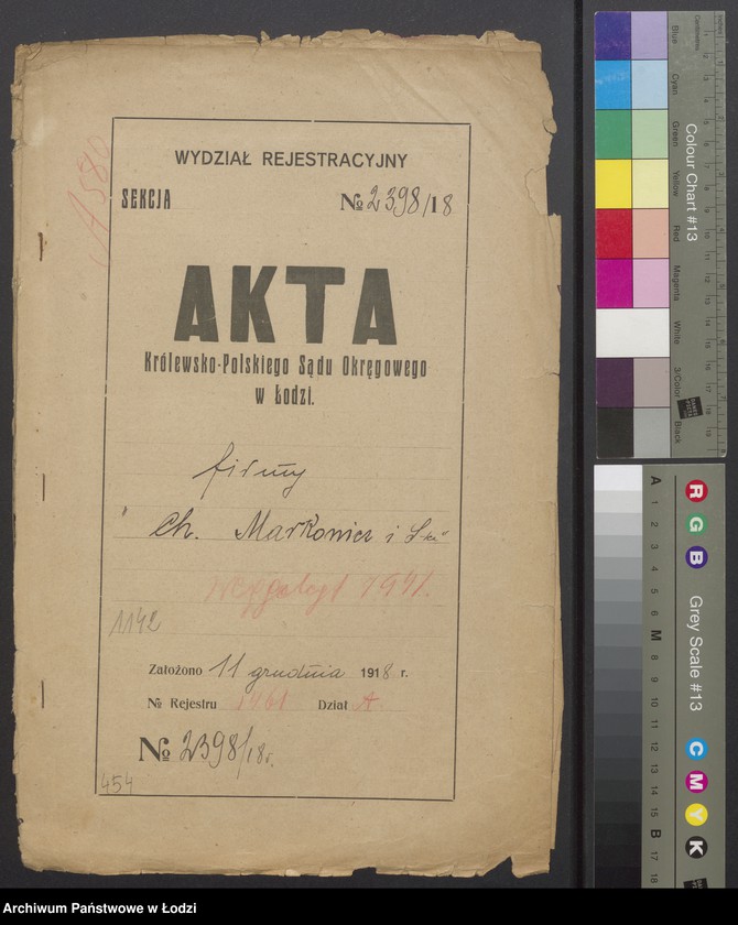 Obraz 2 z jednostki "Chaim Markowicz i S-ka- sprzedaż towarów manufakturowych"