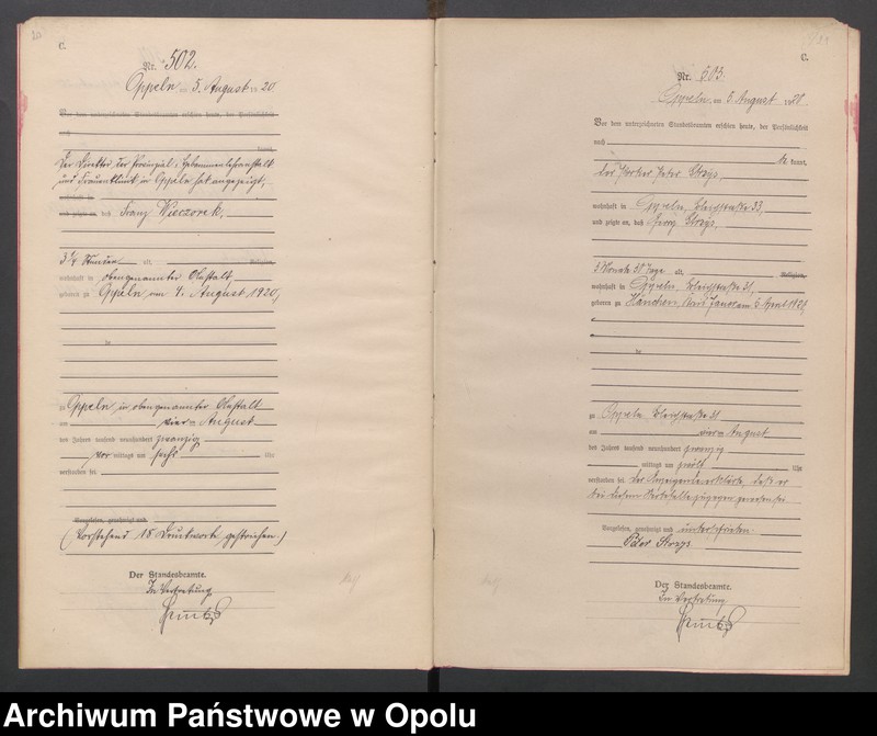 Obraz 13 z jednostki "[Rejestr zgonów] 1920 Tom II Nr 484-794"