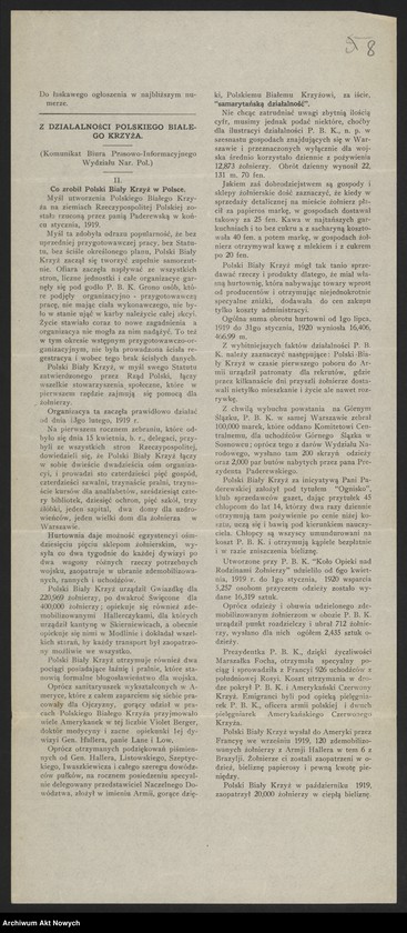 image.from.unit.number "Materiały propagandowo-informacyjne o działalności Polskiego Białego Krzyża: odezwy, przemówienia, artykuły i notatki prasowe"