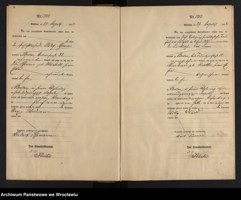 image.from.unit.number "Geburts-Haupt-Register Breslau II 1892 Band 9"