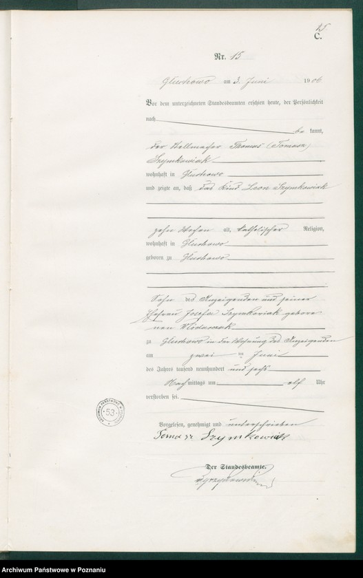 Obraz 17 z jednostki "Sterbe-Haupt-Register"