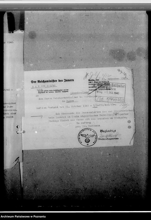 Obraz 8 z jednostki "Hinkel, Philipp, Amtskommisar, Konin"