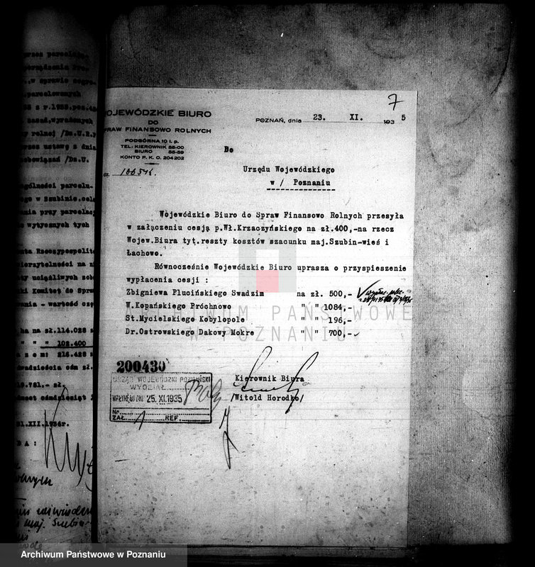 Obraz 11 z jednostki "Parcelacja oddłużeniowa majątku Łachowo powiatu szubińskiego"