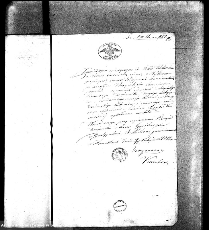 image.from.unit.number "Dowody do Aktów Małżeństw Parafij Ewangelickiej Wiżayny za rok 1852."
