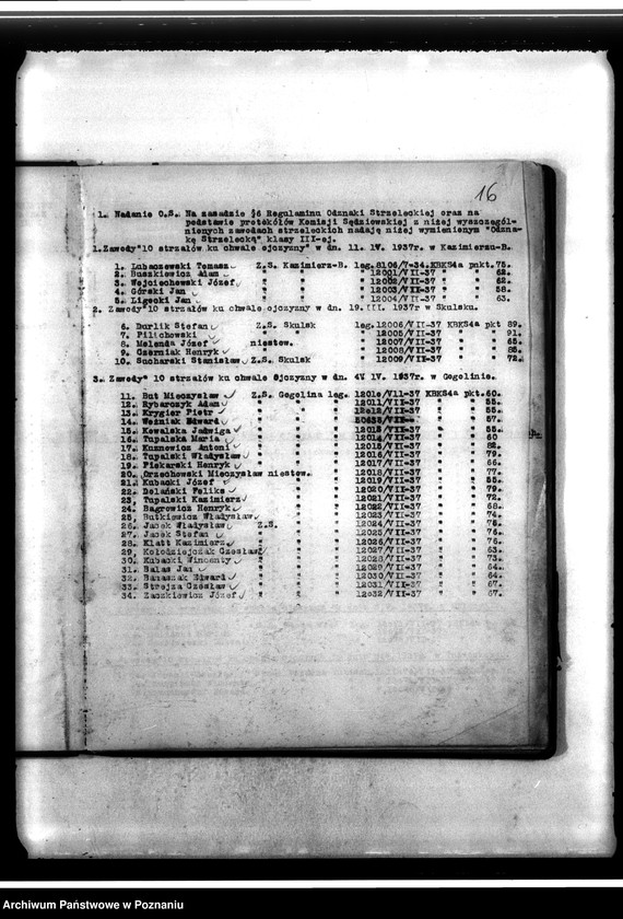 Obraz 20 z jednostki "Dziennik zarządzeń i rozkazów Komendy Powiatowej Związku Strzeleckiego w Koninie"