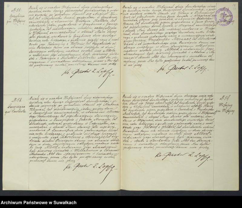 Obraz 16 z jednostki "Duplikat aktów urodzenia, ślubu i zejścia parafii Ewangelicko-Augsburskiej w Wiżajnach za rok 1920."