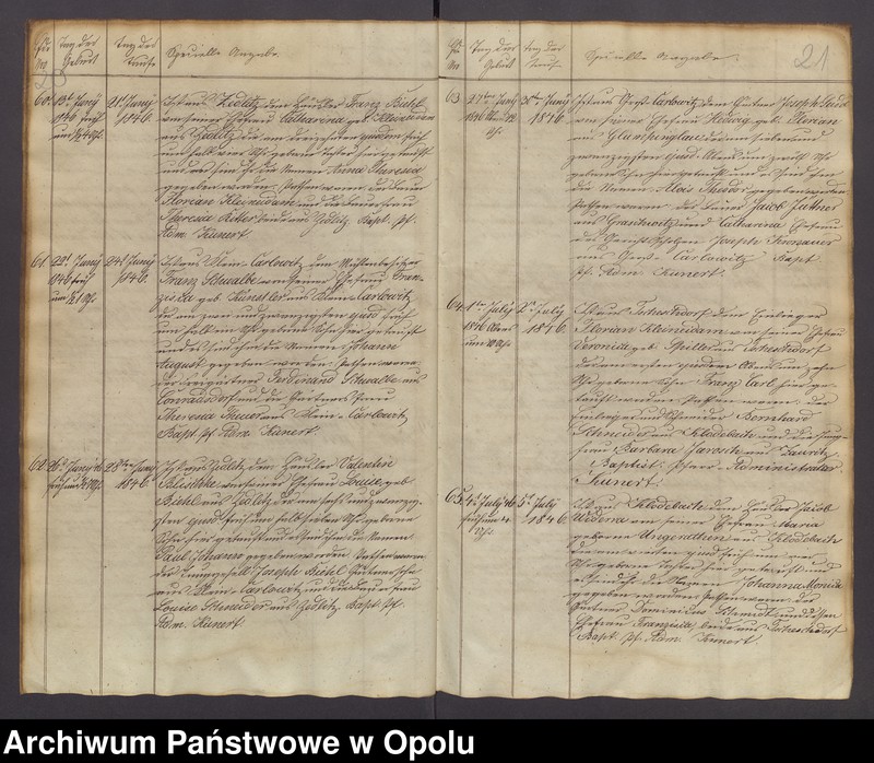 image.from.unit.number "Duplicat der in der katholischen Parochie Gross-Carlowitz Ottmachauer Archipresbyterats Grottkauer Kreises stattgefundenen Taufen, Traungen und Begräbnisse pro 1846"