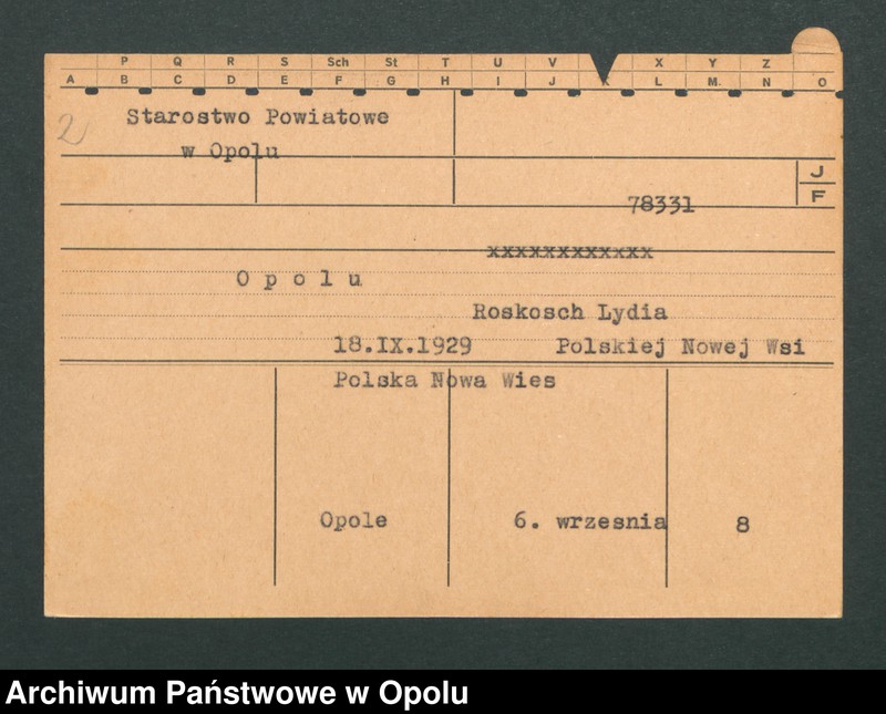 Obraz 4 z jednostki "[Skrzypczyk Agnes, ur. 18.1.1906 Danietz]"