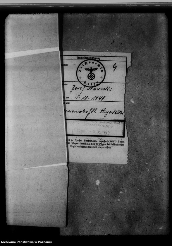 Obraz 8 z jednostki "Personalakten des wissenschaftlichen Angestellten Dr. Josef Nowacki, auch Kaletka, Siuchniński, Rzyski, Wojciechowski und Spychalski"