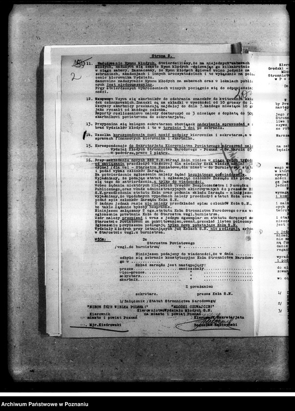 Obraz 5 z jednostki "Zarządzenia, okólniki, instrukcje, regulaminy, korespondencja Wydziału Młodych"