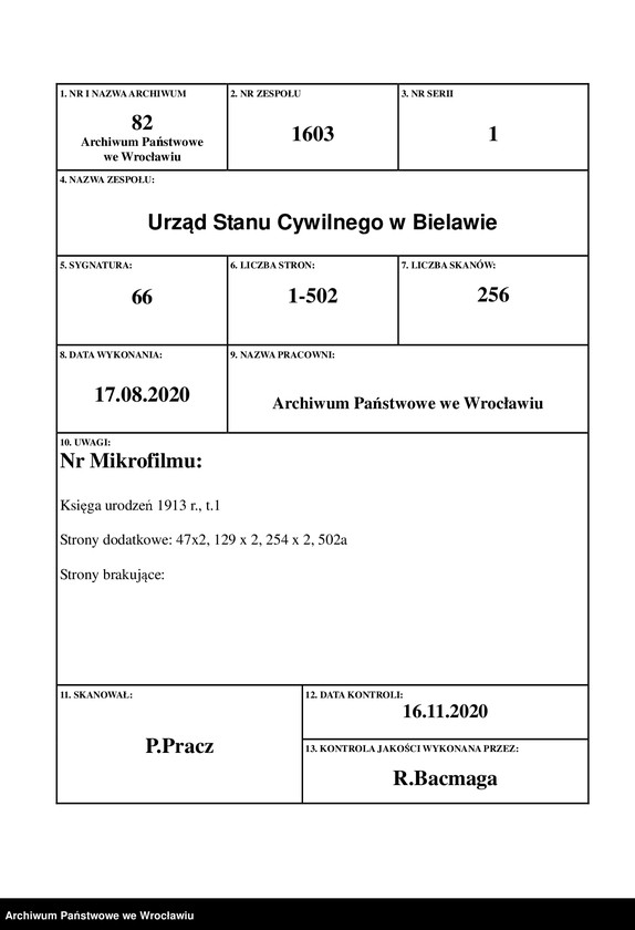 image.from.unit.number "Księga urodzeń Bielawa (Langenbielau) 1913"