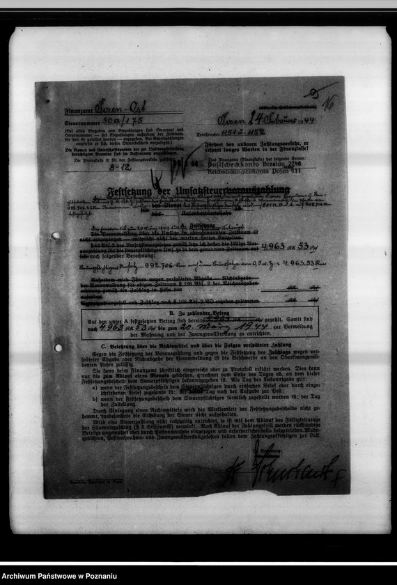 Obraz 20 z jednostki "Umsatzsteuerpflicht bei der Einbringung der Porzellan- und Steingutfabriken Kolmar in die G.m.B.H."