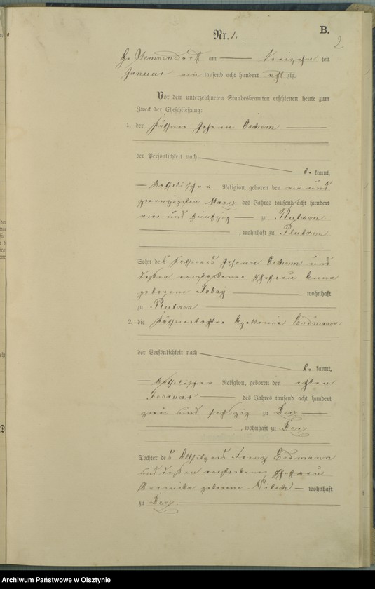 Obraz z jednostki "Heiraths-Haupt-Register Nr 1 - 15 i 1 - 33"