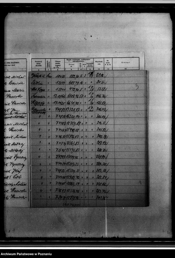 Obraz 7 z jednostki "/Wykaz dłużników osad gruntowych/ wykaz orzeczeń z art. 61 ustawy o wykonaniu reformy rolnej przekazanych do administracji P.B. Rolnego"