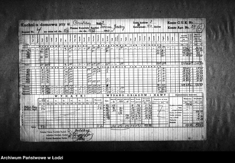 Obraz 8 z jednostki "[Kuchnie przy ul. Ciesielskiej 2, 9, 18. Działalność kuchni, personel, konsumenci, kontrole]"