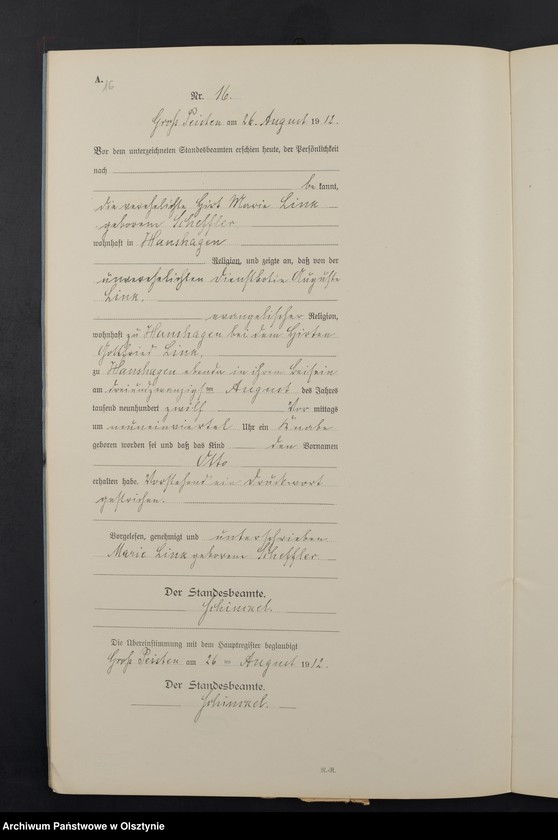 image.from.unit.number "Geburts-Neben-Register Nr 1 - 30 [Księga urodzeń- wtóropis ]"