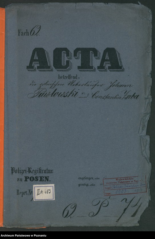 Obraz 2 z jednostki "A. betr. Johann Pawłowski und Konstantin Żaba"