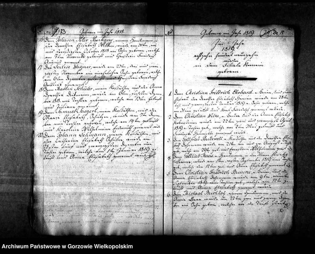 image.from.unit.number "Duplikate der Kirchenbücher von der Parochie Kernein: Kernein (Karnin), Giesenaue (Jeżyki)"