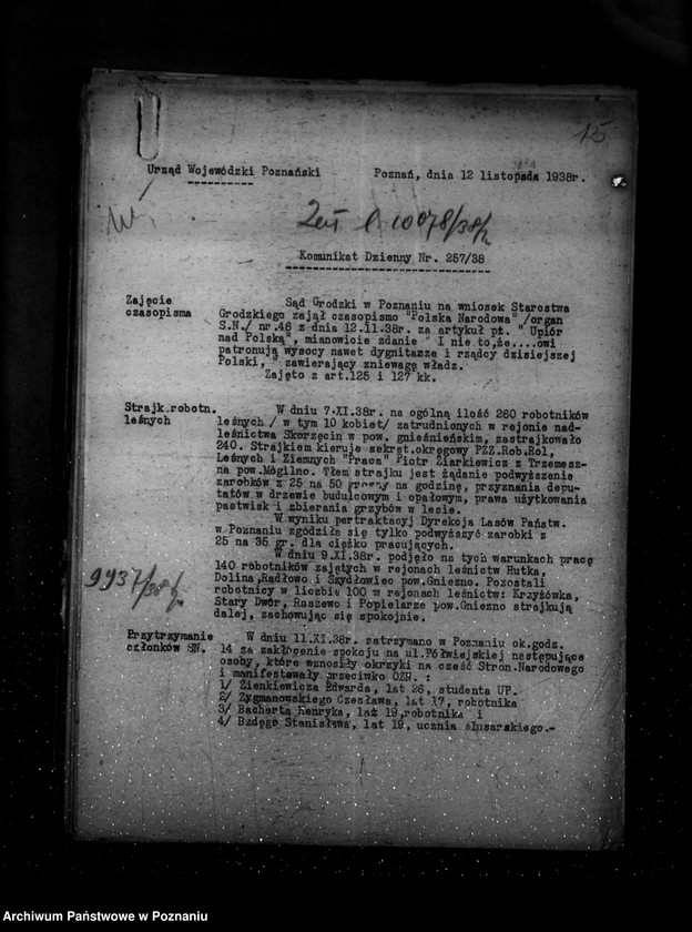 Obraz 19 z jednostki "Komunikaty meldunki dzienne sytuacyjne"