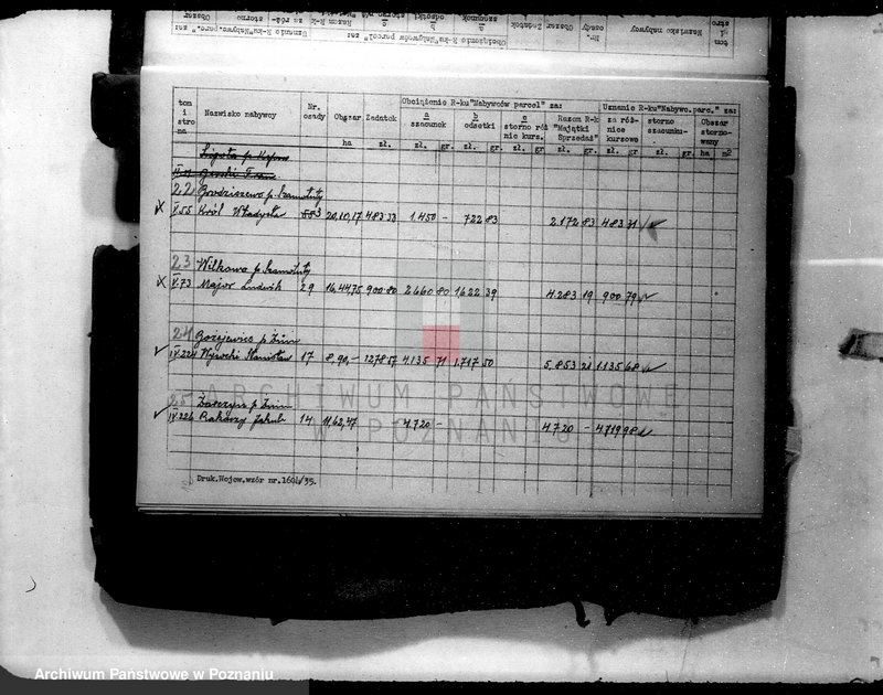 Obraz 16 z jednostki "Obciążenia rachunku nabywców parcel za szacunki /osady markowe/"