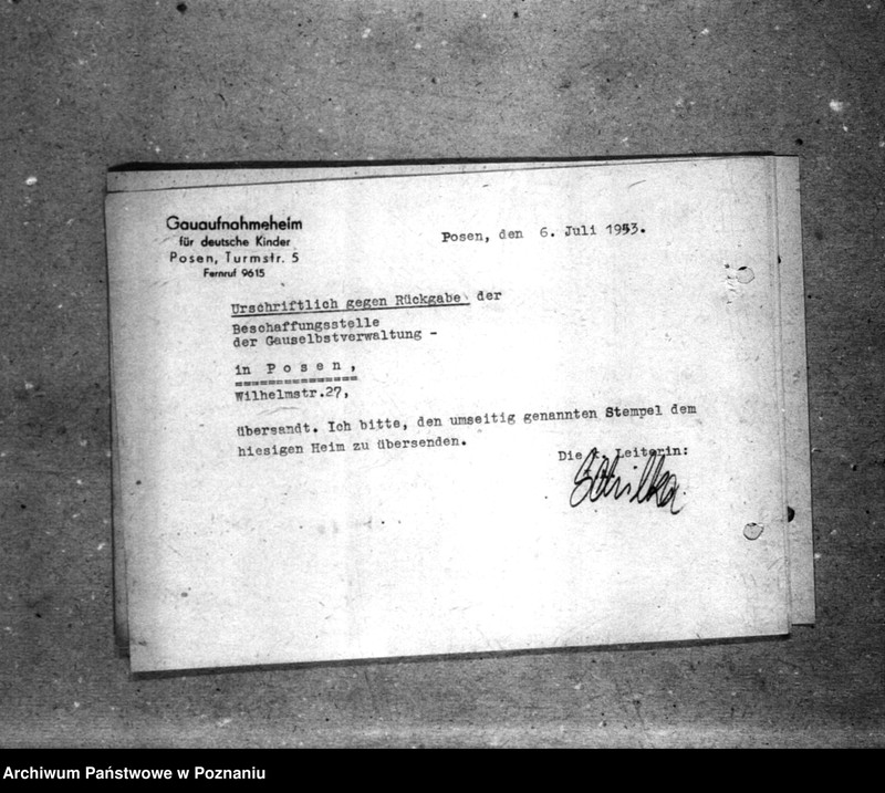 Obraz 17 z jednostki "Schriftwechsel mit der Gauselbsverwaltung vom 1 IV 1943 bis 31 III 1944. [Korespondencja w sprawach finansowych]."